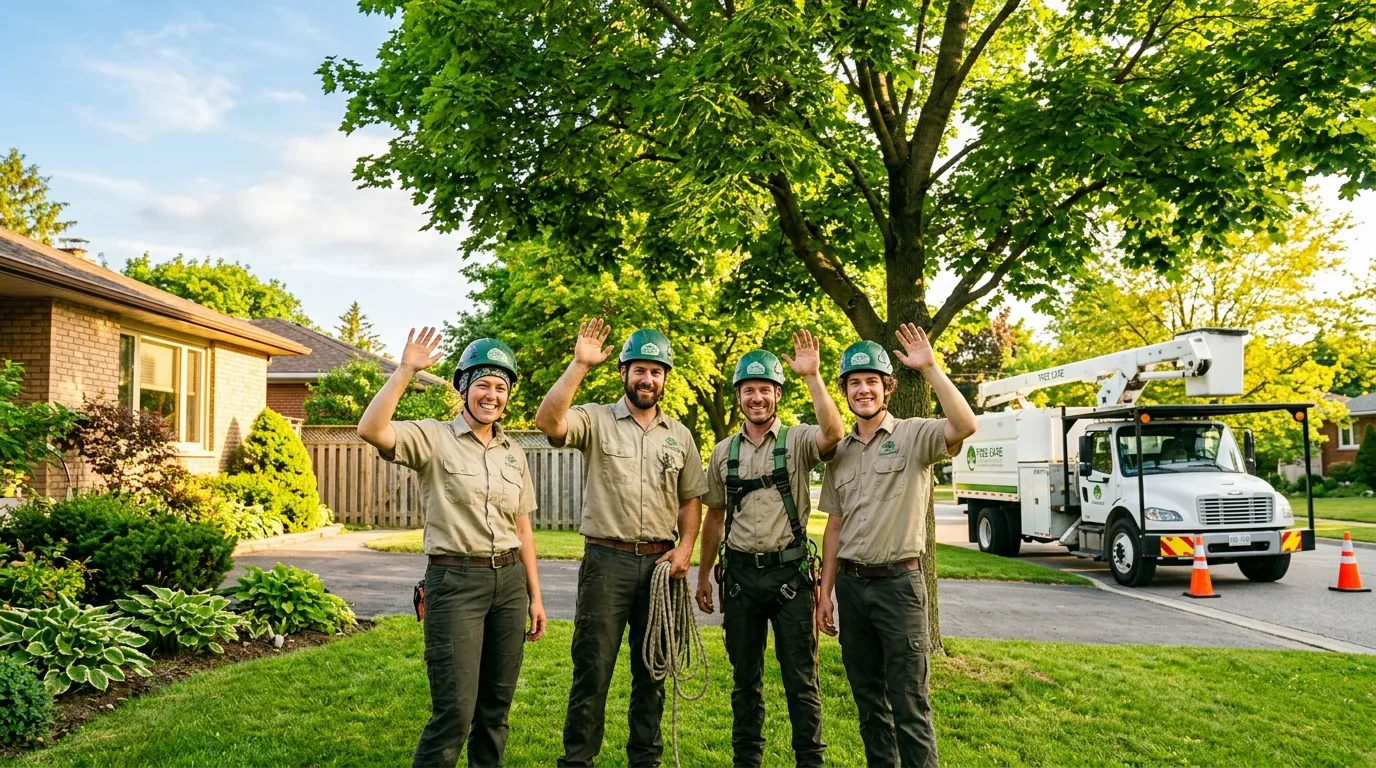 The Tree Removal Windsor crew in a Windsor backyard